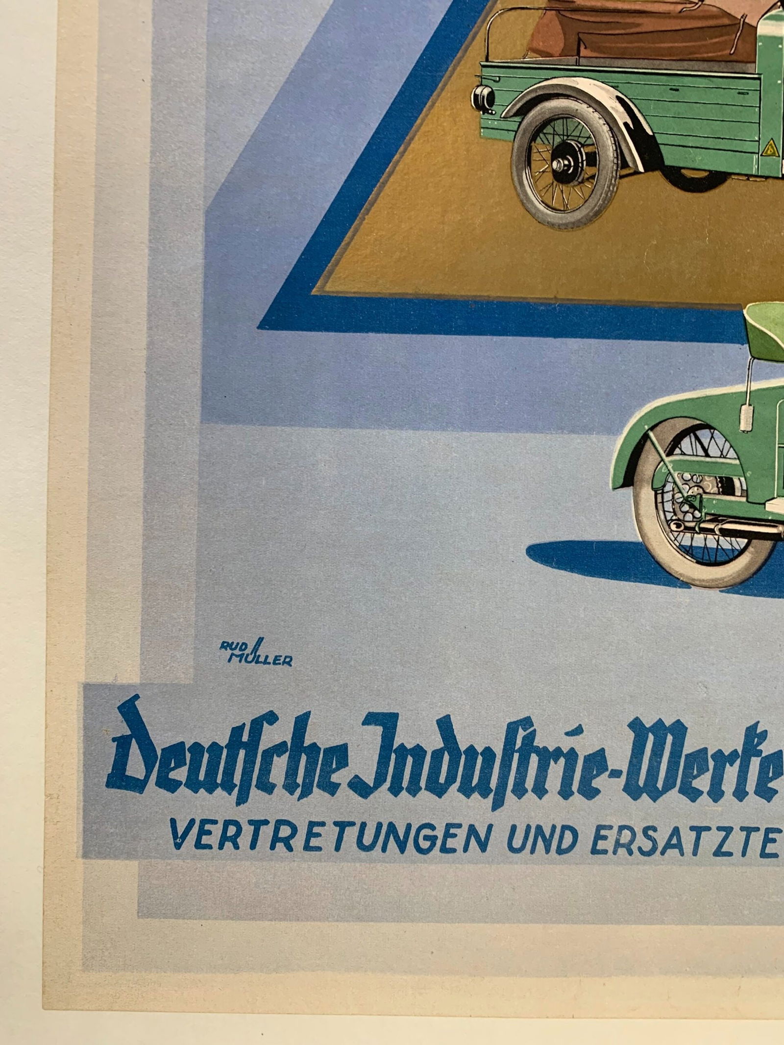 Unfere Modelle - Art By Rud Miller (1928) 20x28.25 German Auto Advertising Poster LB - 7