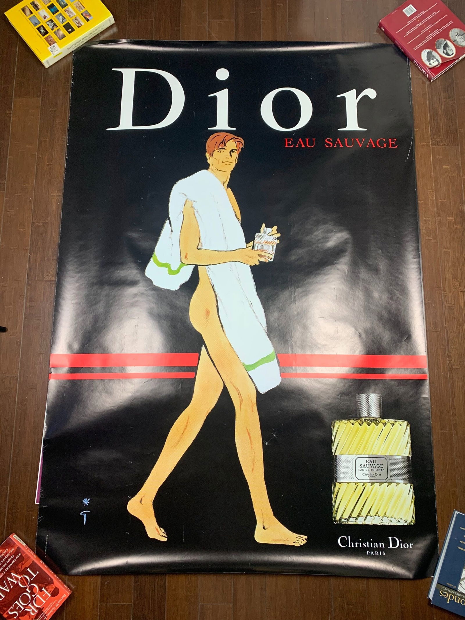 Dior Eau Savage 01 - Art By Rene Gruau (1990's) 46.5x68.75 US Advertising Poster - Double Sided - 2
