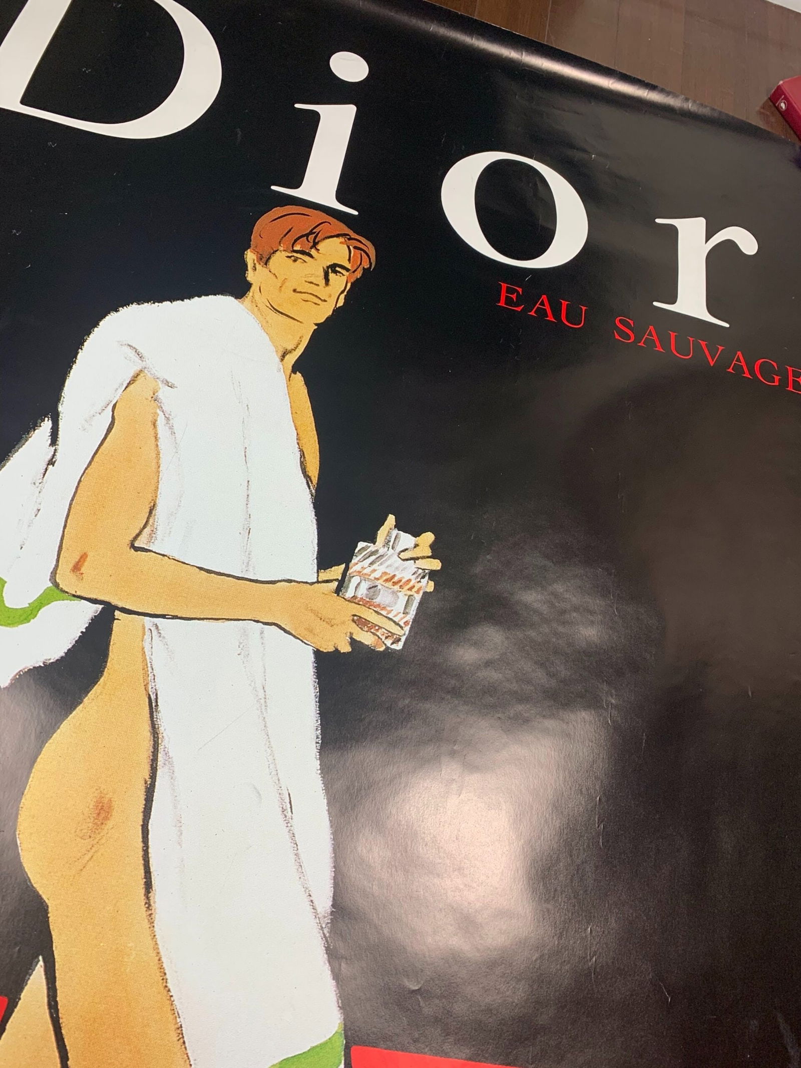 Dior Eau Savage 01 - Art By Rene Gruau (1990's) 46.5x68.75 US Advertising Poster - Double Sided - 6