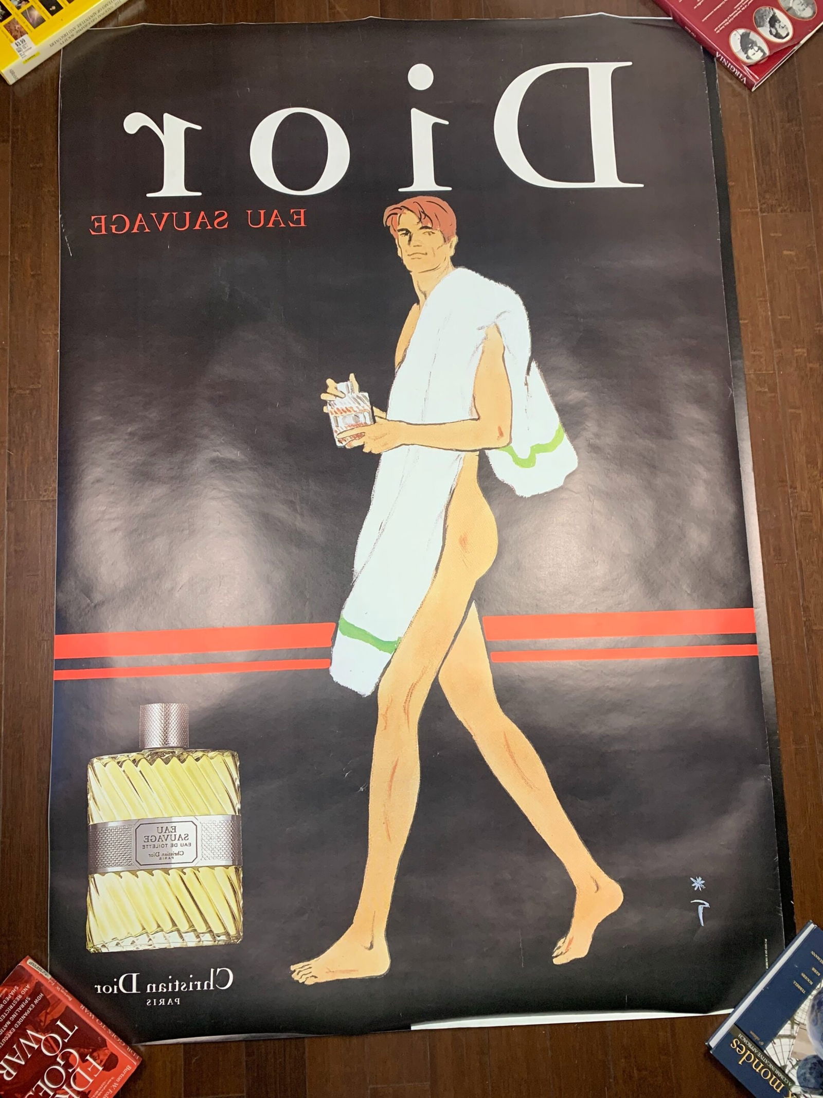 Dior Eau Savage 01 - Art By Rene Gruau (1990's) 46.5x68.75 US Advertising Poster - Double Sided - 8