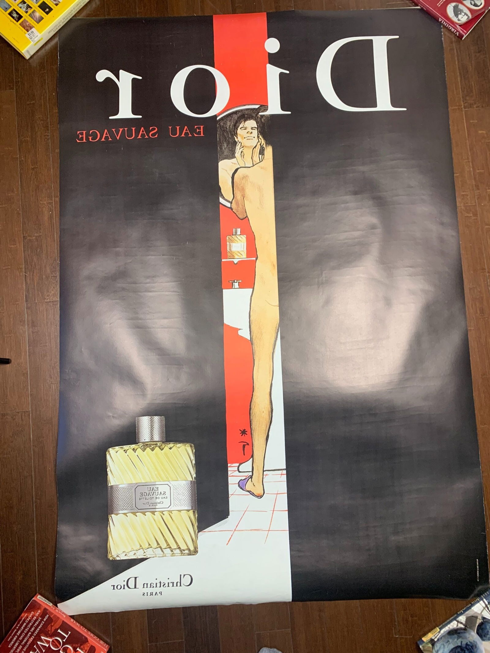 Dior Eau Savage 01 - Art By Rene Gruau (1990's) 46.5x68.75 US Advertising Poster - Double Sided - 6