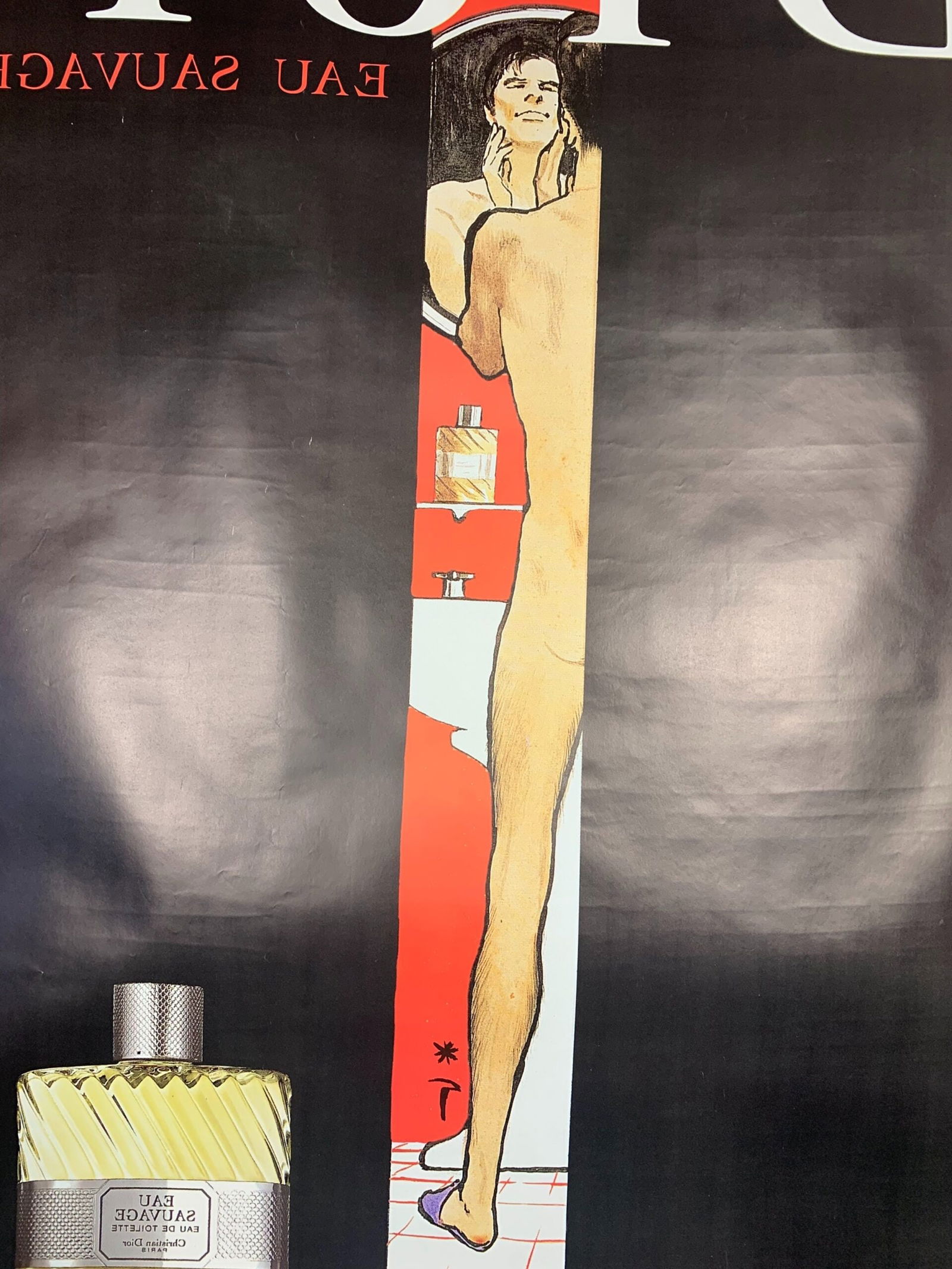 Dior Eau Savage 01 - Art By Rene Gruau (1990's) 46.5x68.75 US Advertising Poster - Double Sided - 8