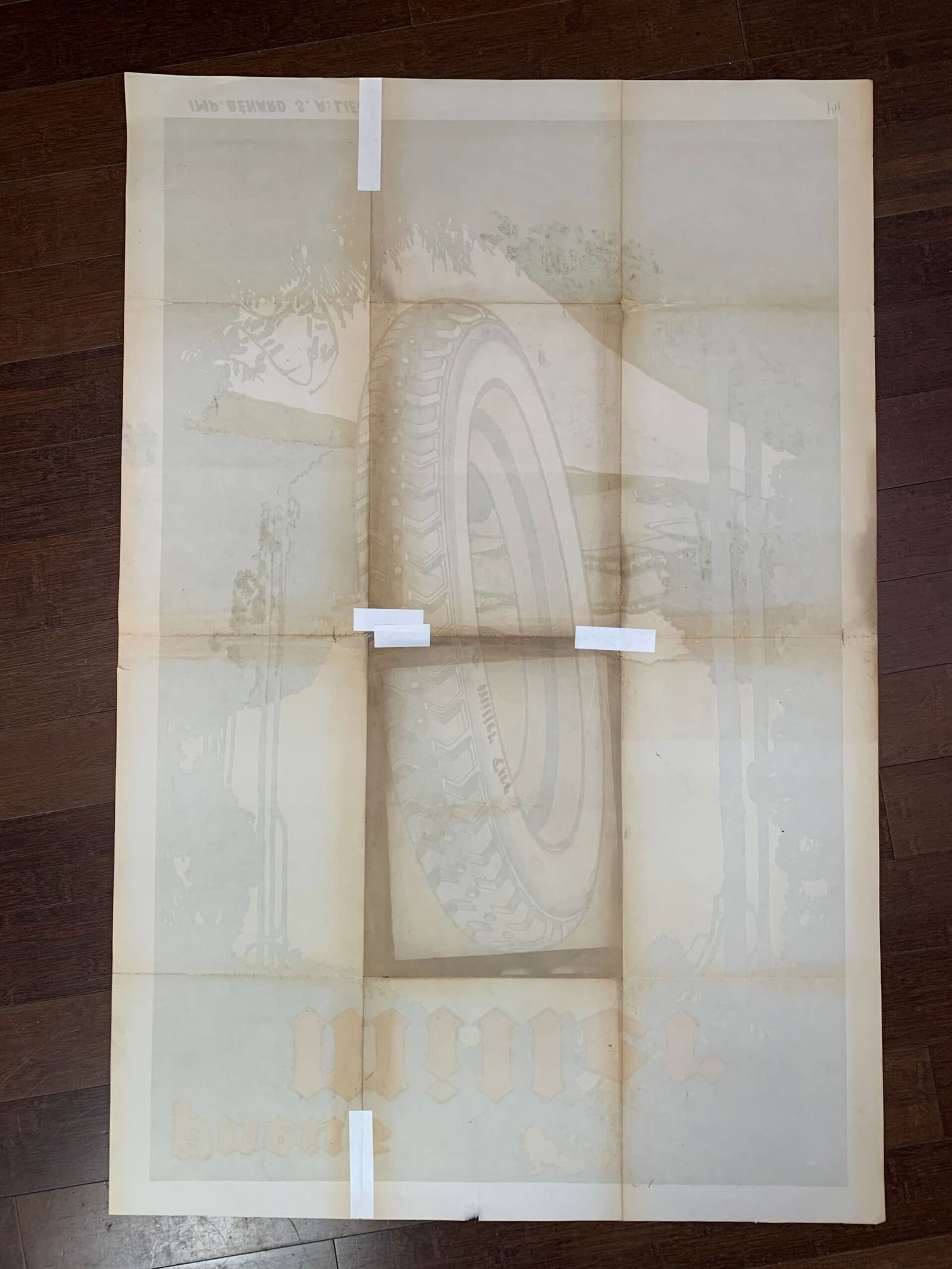 Pneus Miller Tire - Art by Georges Hamel (1948) 31.5" x 47.25" Belgian Advertising Poster - 8