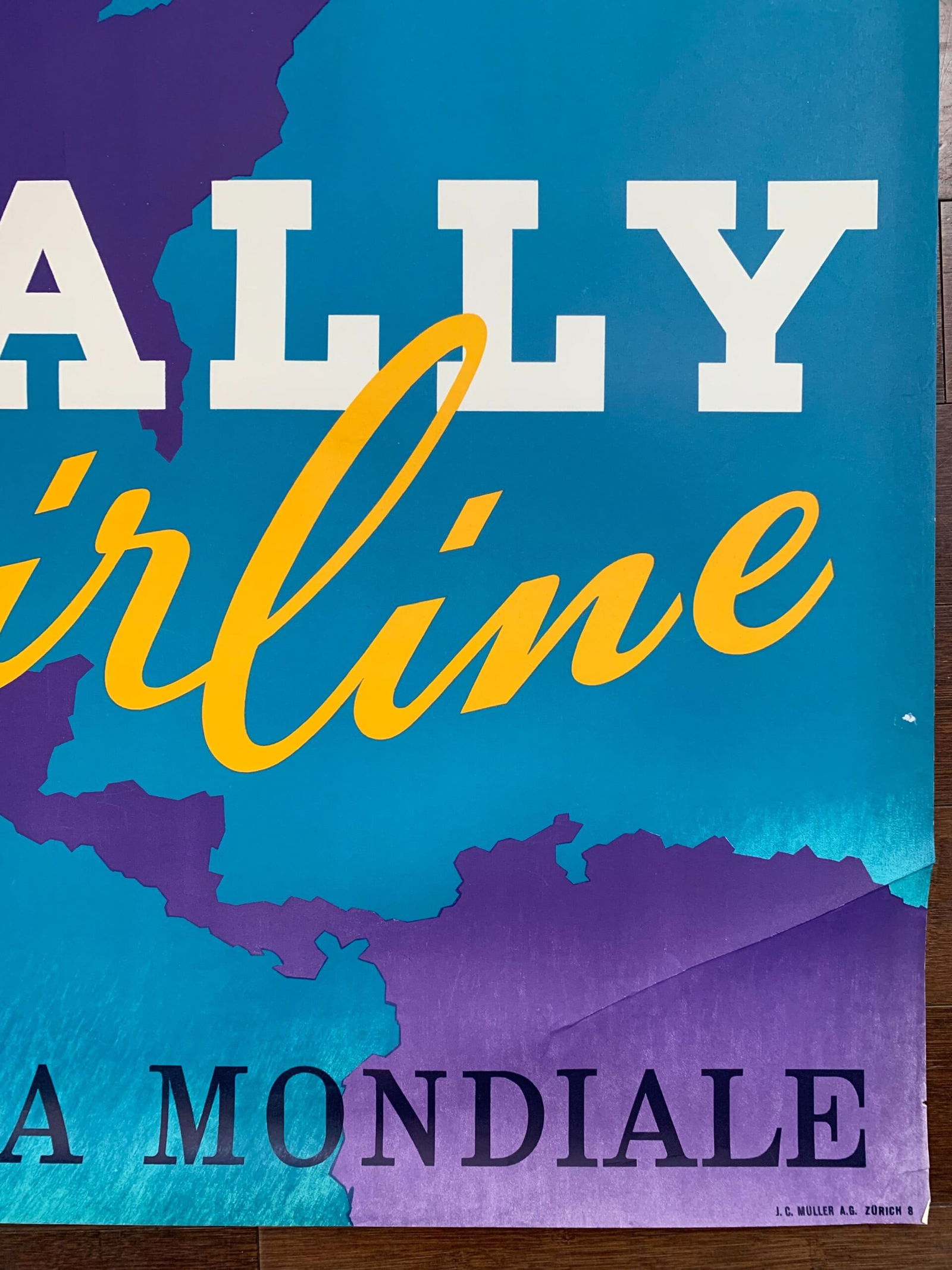 Bally Airline Shoes - Art by Muyr (1954) 35.5x50.25 Swiss Advertising Poster - 6