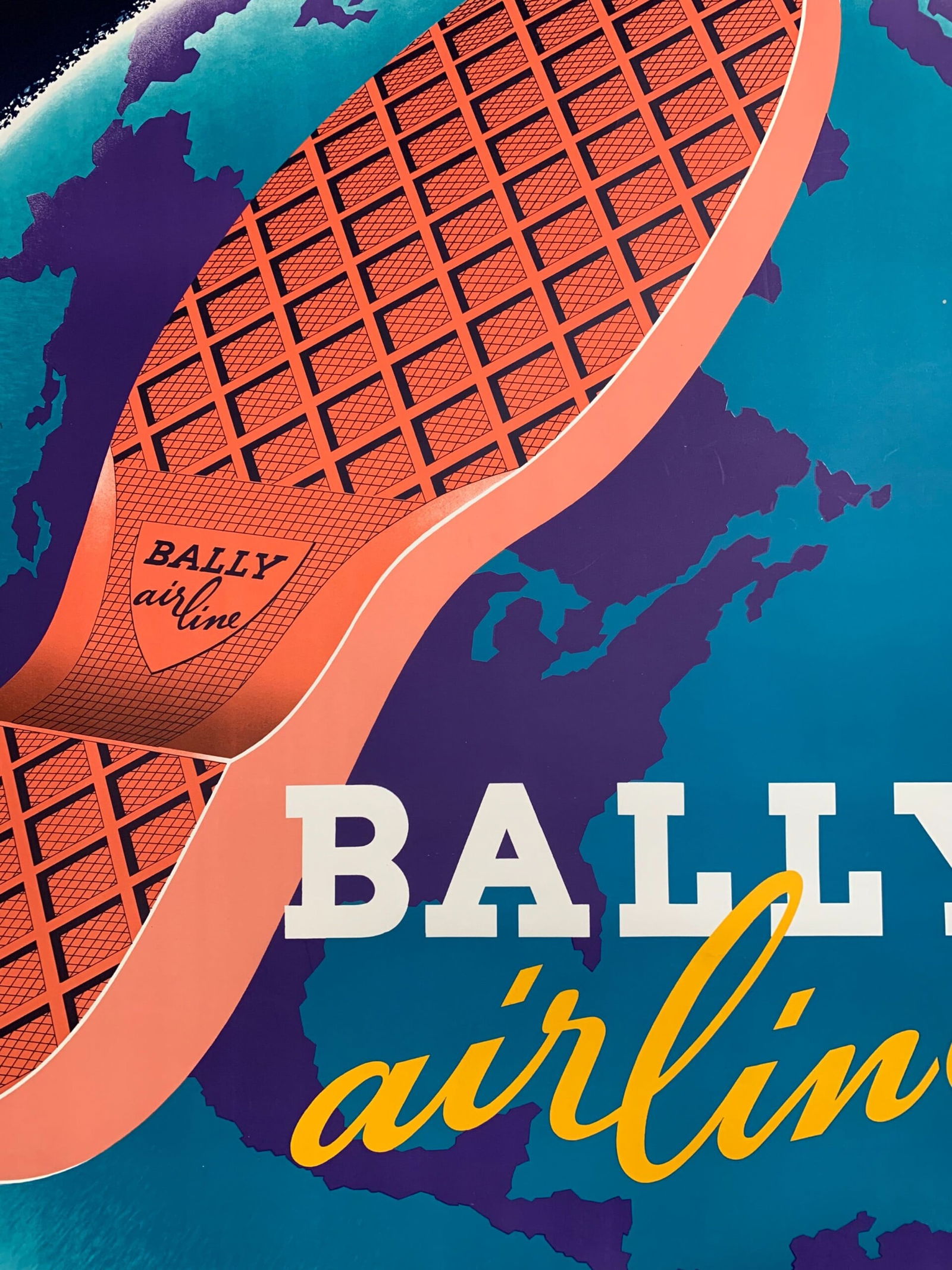 Bally Airline Shoes - Art by Muyr (1954) 35.5x50.25 Swiss Advertising Poster - 7