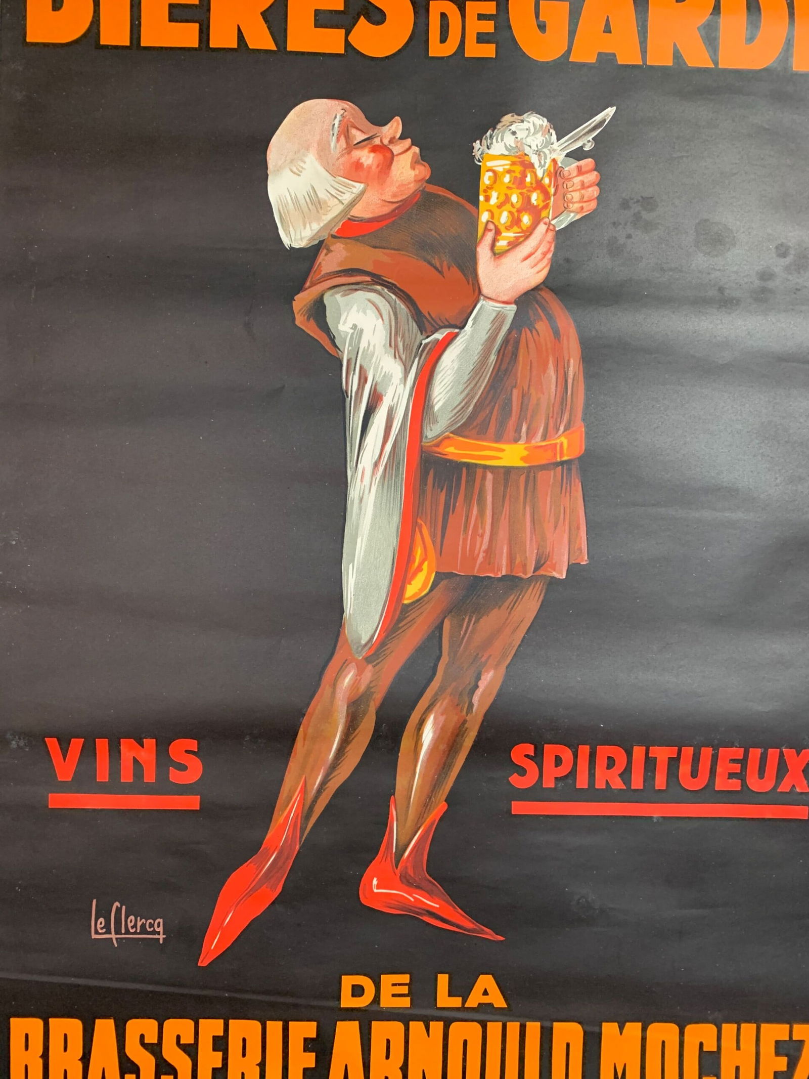 Bieres de Garde - Art by Le Clercq (1930) 31.5x47 Belgian Advertising Poster - 6