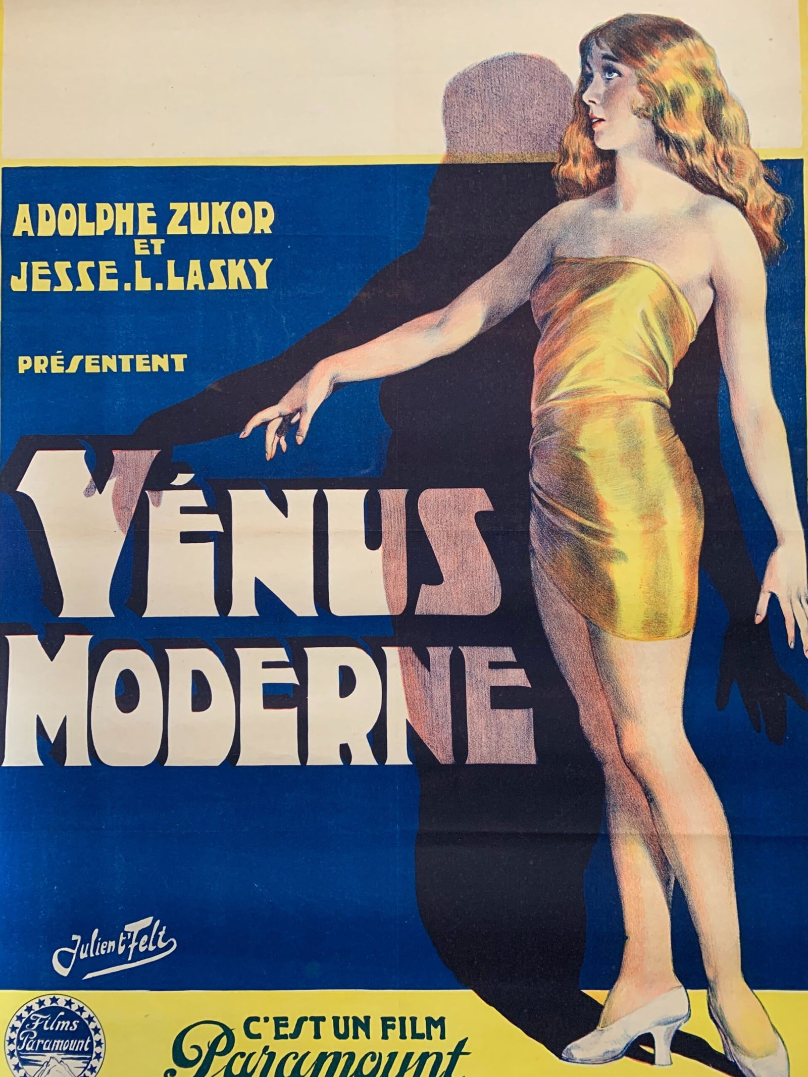 Venus Moderne - Art by Julien t’Felt (1926) 24.25x33.5 Belgian Pre-War Movie Lithograph Poster - 7