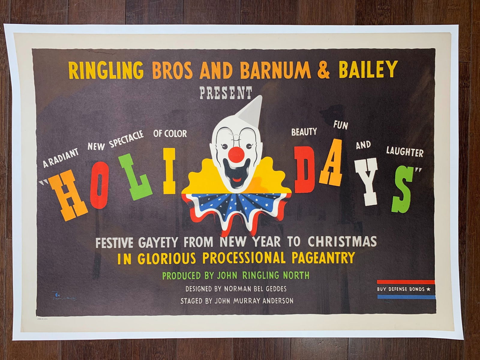 Ringling Bros. - Holidays - Art By Norman Bel Geddes (1942) 19.25x28 US Circus Poster LB (1 of 6)