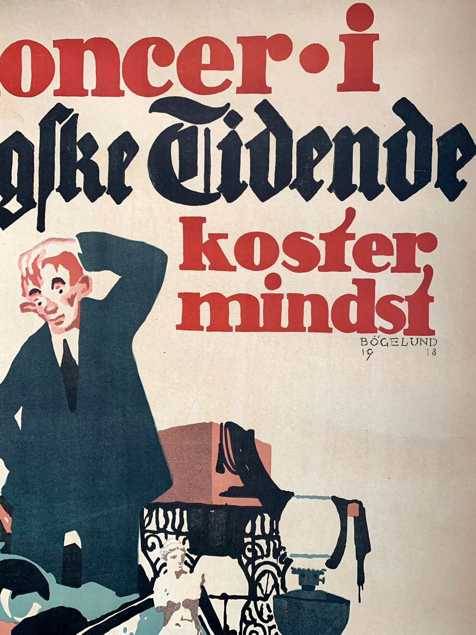Annoncer Antike Mobler - Art By Thor Bogelund Jensen (1918) 23.25x34.5 Danish Advertising Poster LB - 3
