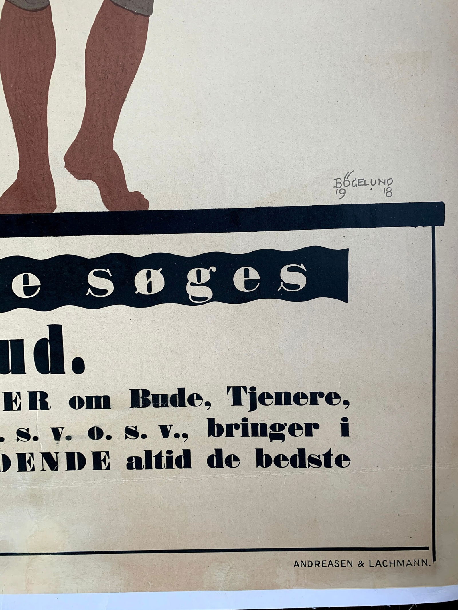 Annoncer Bud - Art By Thor Bogelund Jensen (1918) 23.25x34.5 Danish Advertising Poster LB - 2