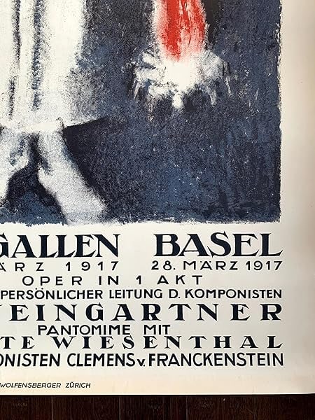 Kain And Abel - Art By Otto Baumberger (1917) 35.5x50.25 Swiss Stage Play Poster PB - 4
