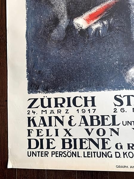 Kain And Abel - Art By Otto Baumberger (1917) 35.5x50.25 Swiss Stage Play Poster PB - 7