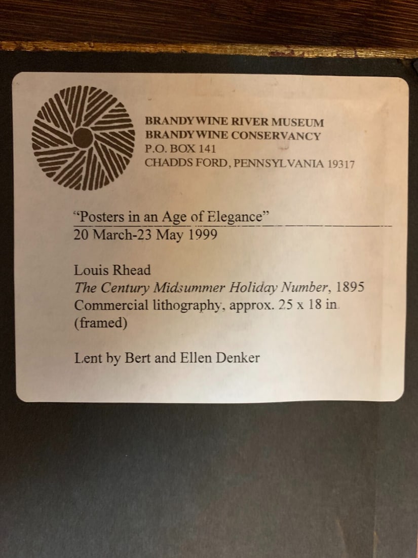 The Century Midsummer Holiday - Art By Louis Rhead (1895) 18x25 US Advertising Poster - Framed - 5