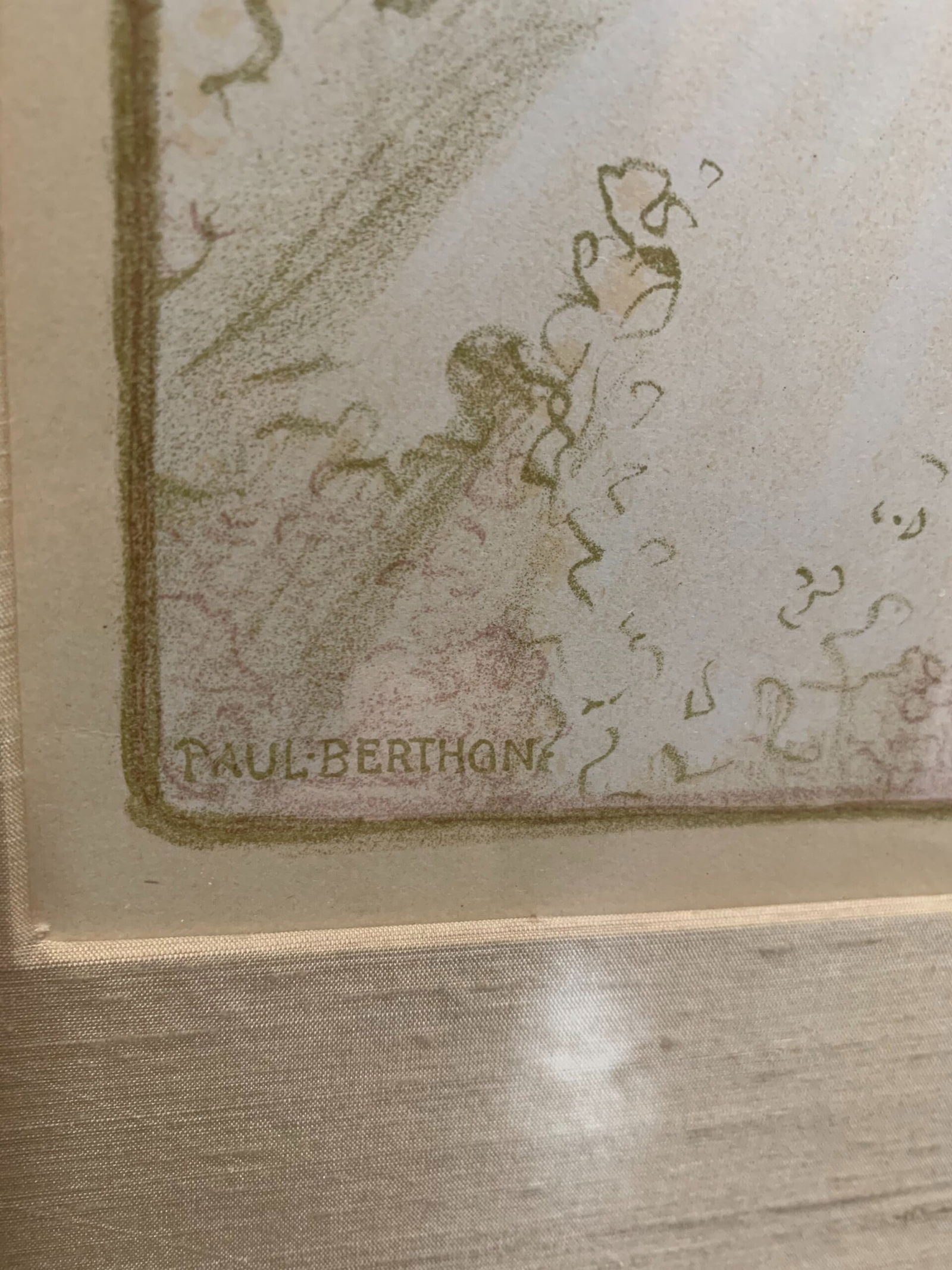 Femme de Profil - Art by Berthon (1896) 10x14 French Lithograph - Framed - 3