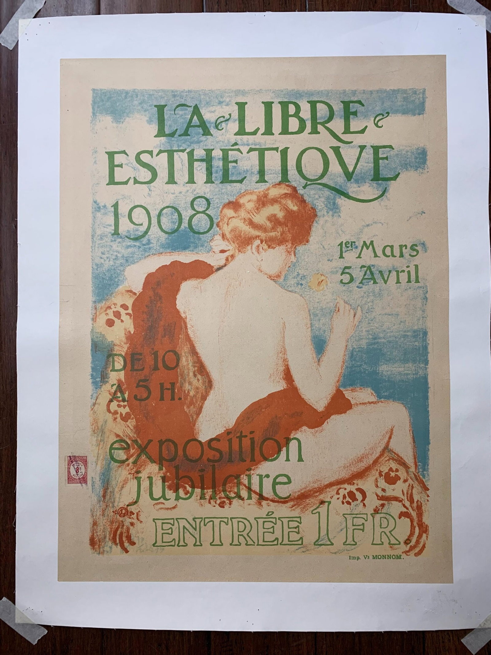 La Libre Esthetique - Art By Georges Lemmon (1908) 19x25.5 Belgian Exhibition Poster LB: Title: La Libre Esthetique - Art By Georges Lemmon (1908) 19x25.5 Belgian Exhibition Poster LB Description: La Libre Esthetique - Art By Georges Lemmon (1908) 19x25.5 Belgian Exhibition Poster LB\n\nP