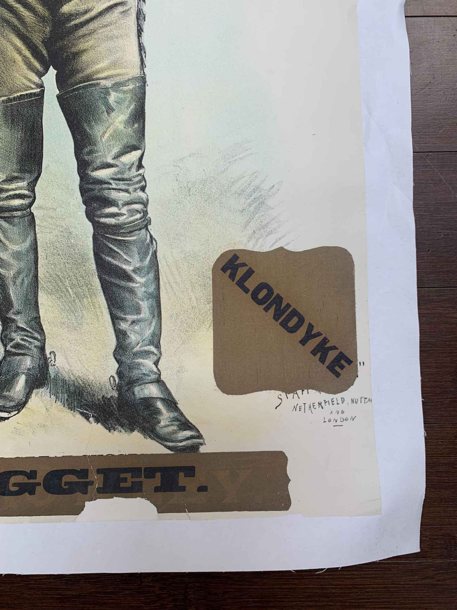 Klondyke Nugget - Son of Buffalo Bill (1898) 19x28 Irish Theater Poster LB - 3