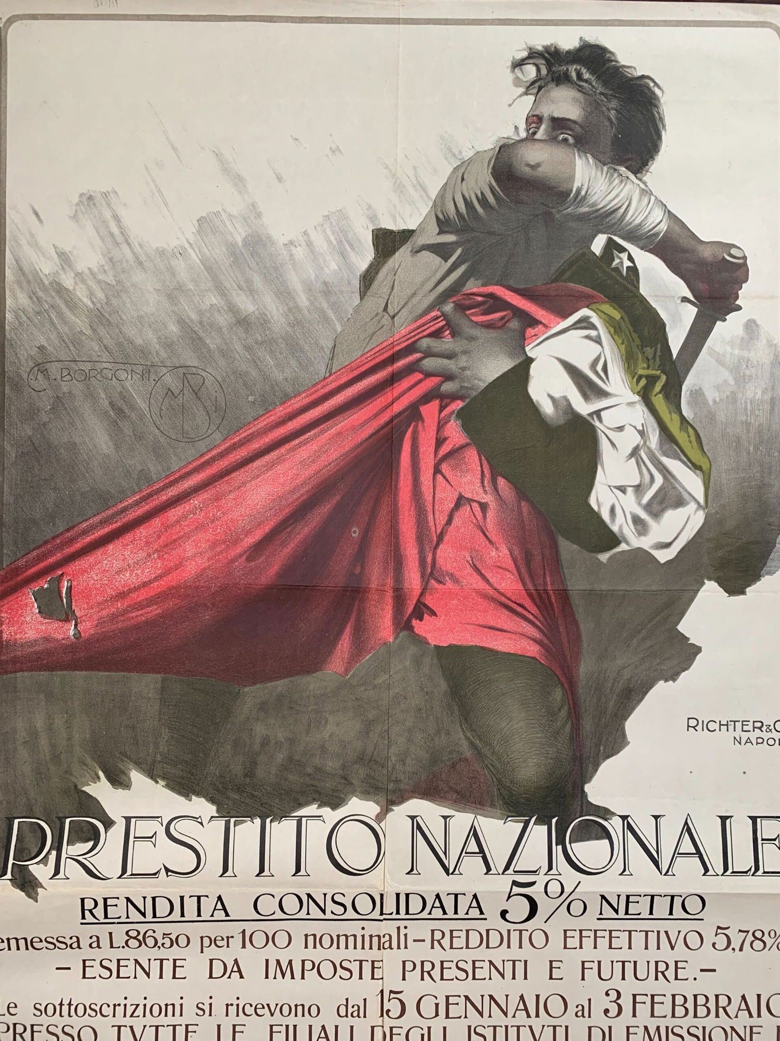 Prestito Nazionale - Art by Borgoni (1916) 27x39.4 Italian Advertising Poster - 7