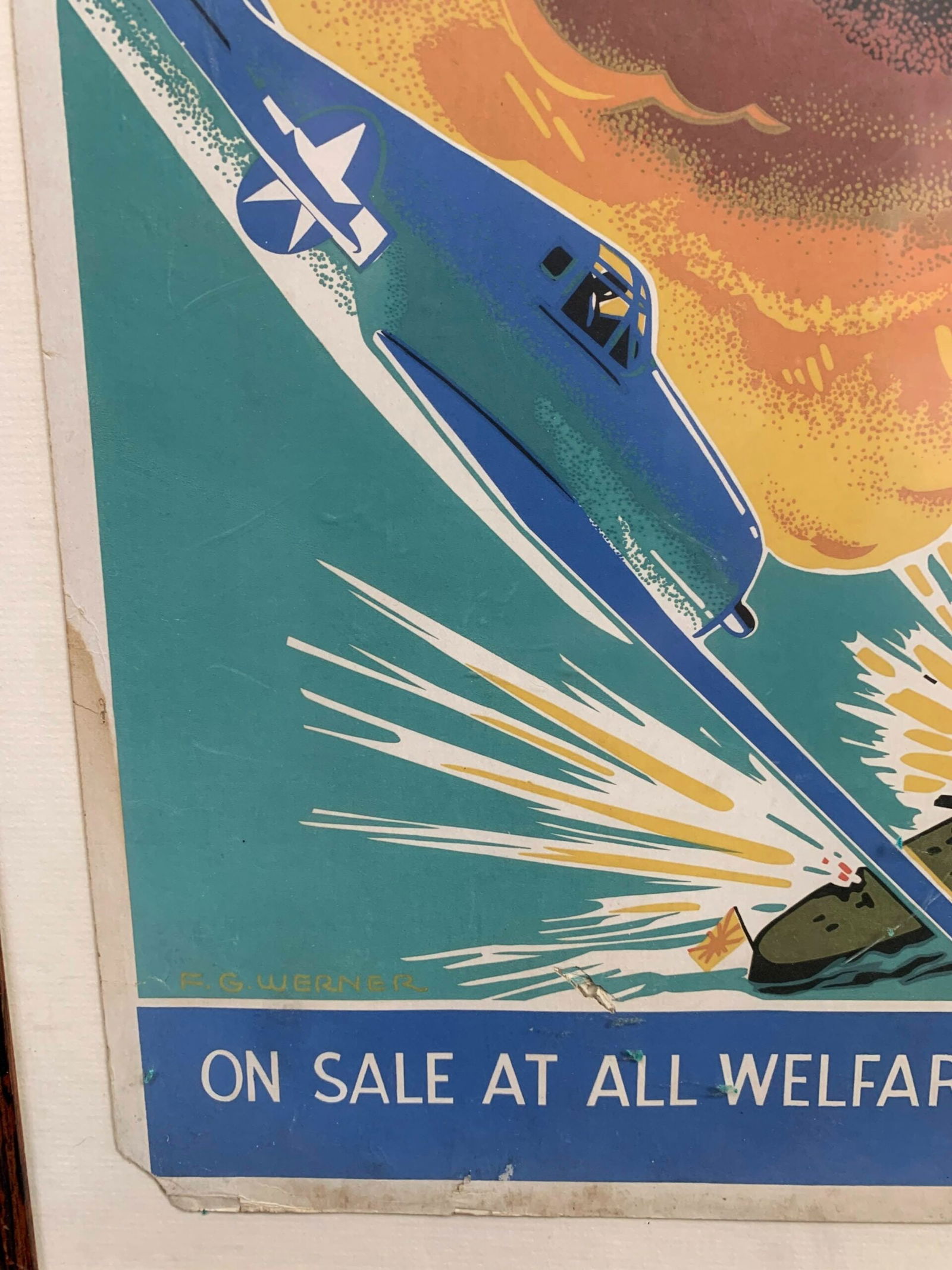 Grumman Souvenir Calendar Advertisement (1943) UK Rare WW2 Window Card Poster - 3