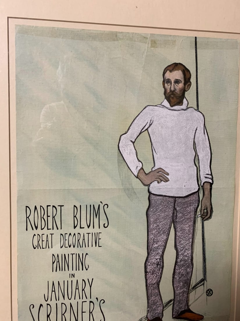 Scribner's January - Art By William Sergeant Kendall (1895) 16x20 US Advertising Poster - Framed - 3