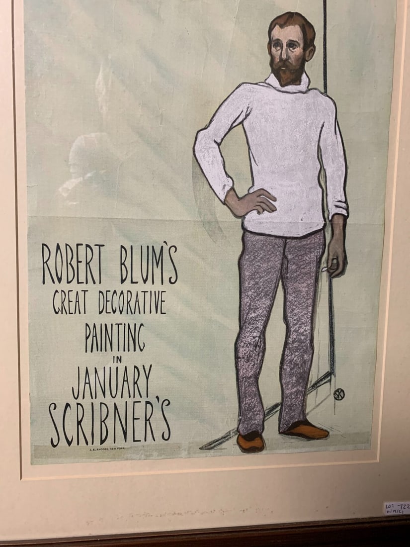 Scribner's January - Art By William Sergeant Kendall (1895) 16x20 US Advertising Poster - Framed - 4