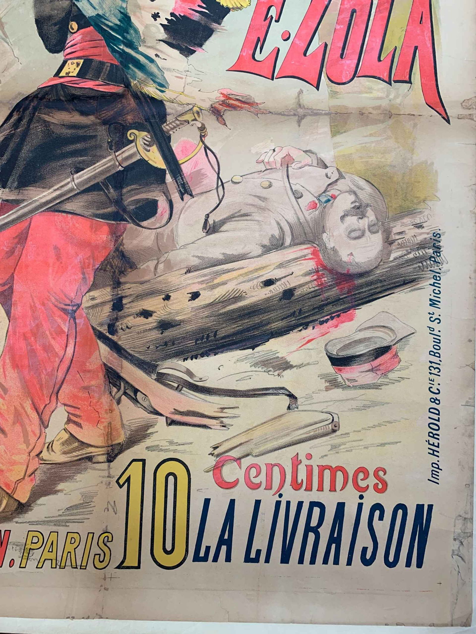 Le Debacle - Art Paul de Semant (1880) 39x55 French Theater Litho Poster LB - 4