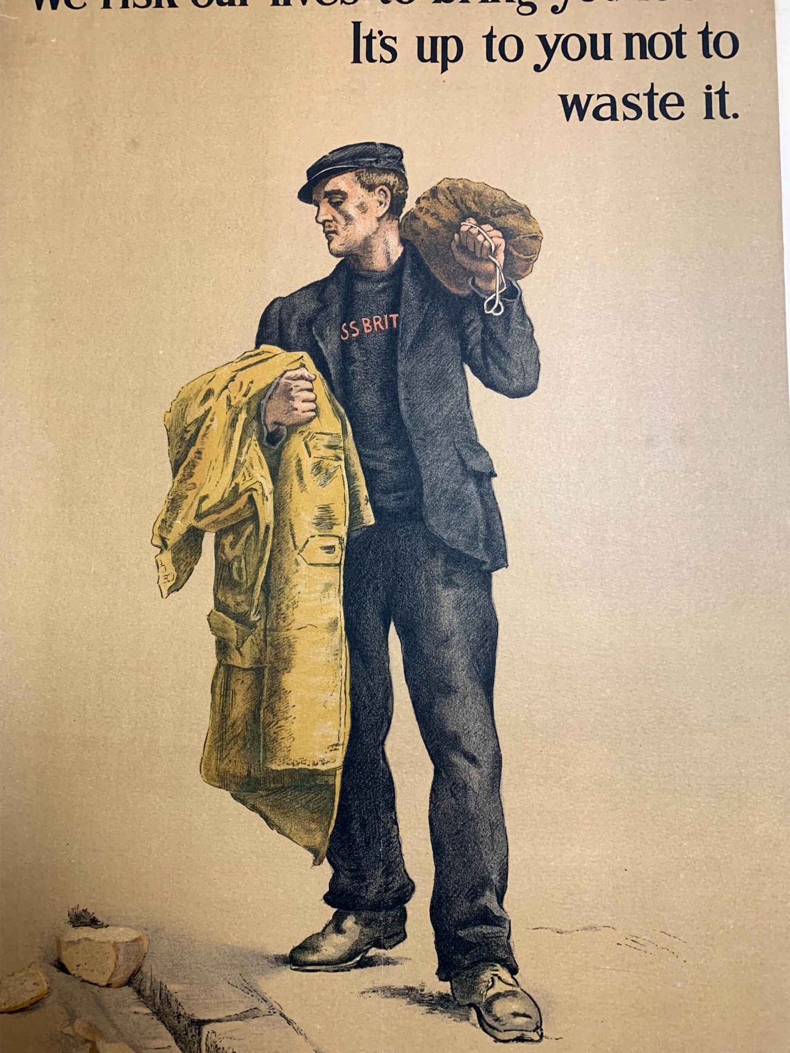 We Risk Our Lives To Bring You Food (1917) British WWI Poster LB - 3