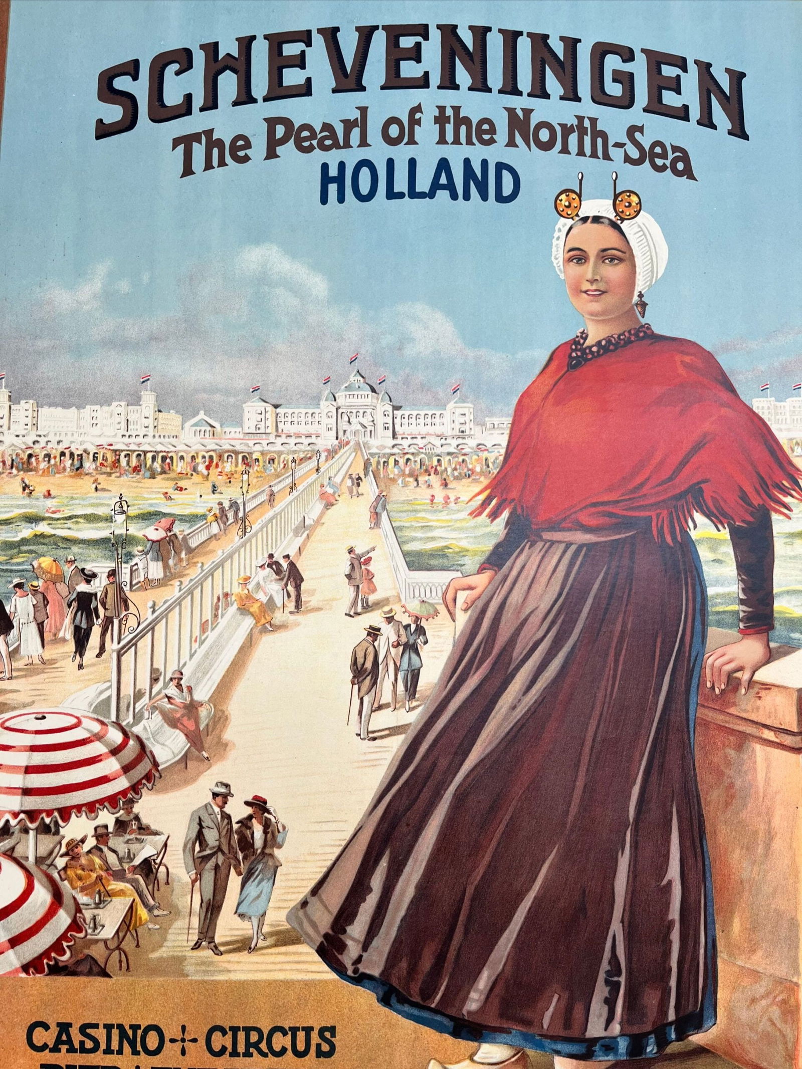 Scheveningen - Pearl Of The North Sea (1950's) 26x39.25 Dutch Travel Poster LB - 2