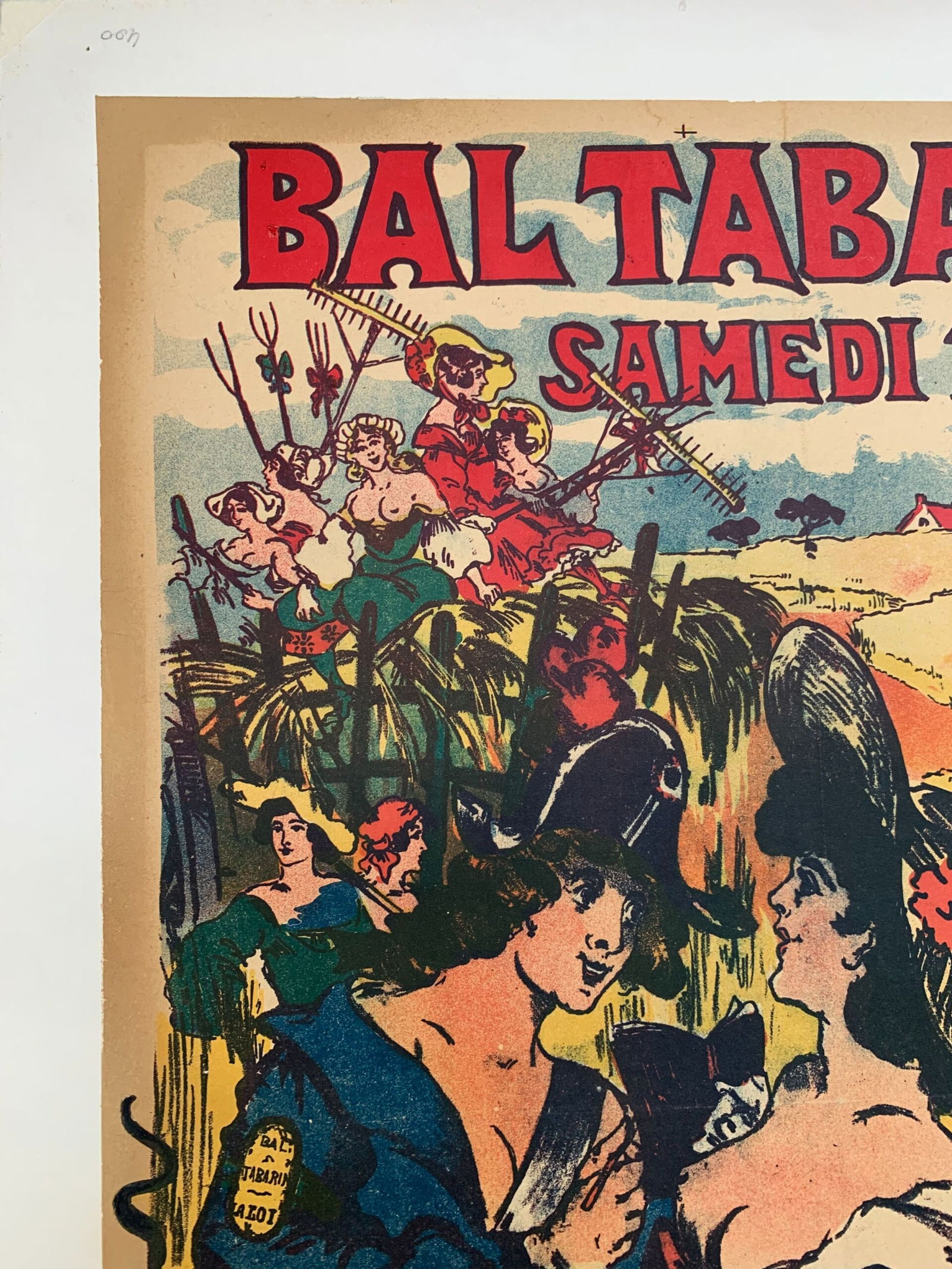 Bal Tabarin Fete de la Moisson - Art by Smiley (1907) 16.5 x 24.5 French Advertising Poster LB - 2