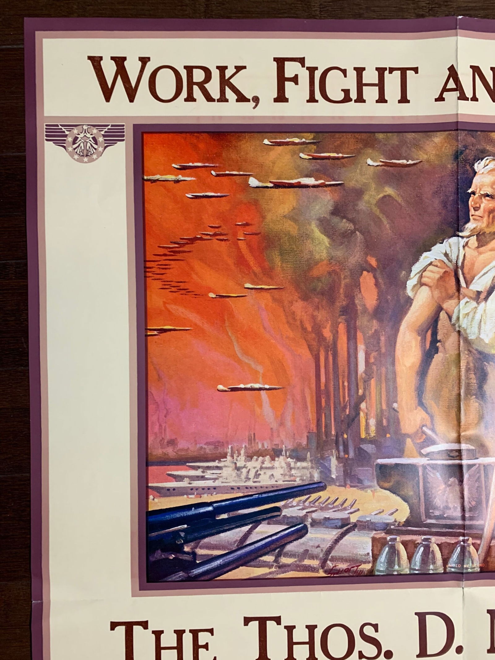 United We Stand Calendar (1943) 36 x 41 Rare US Salesman Sample WWII - 2