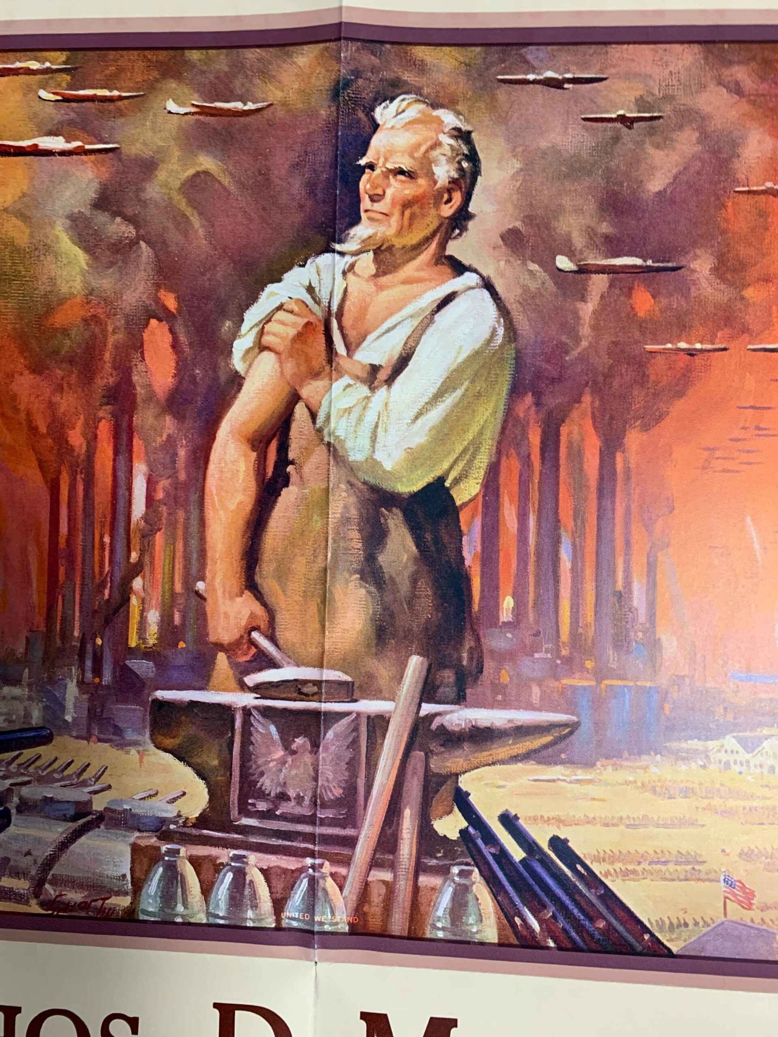 United We Stand Calendar (1943) 36 x 41 Rare US Salesman Sample WWII - 7