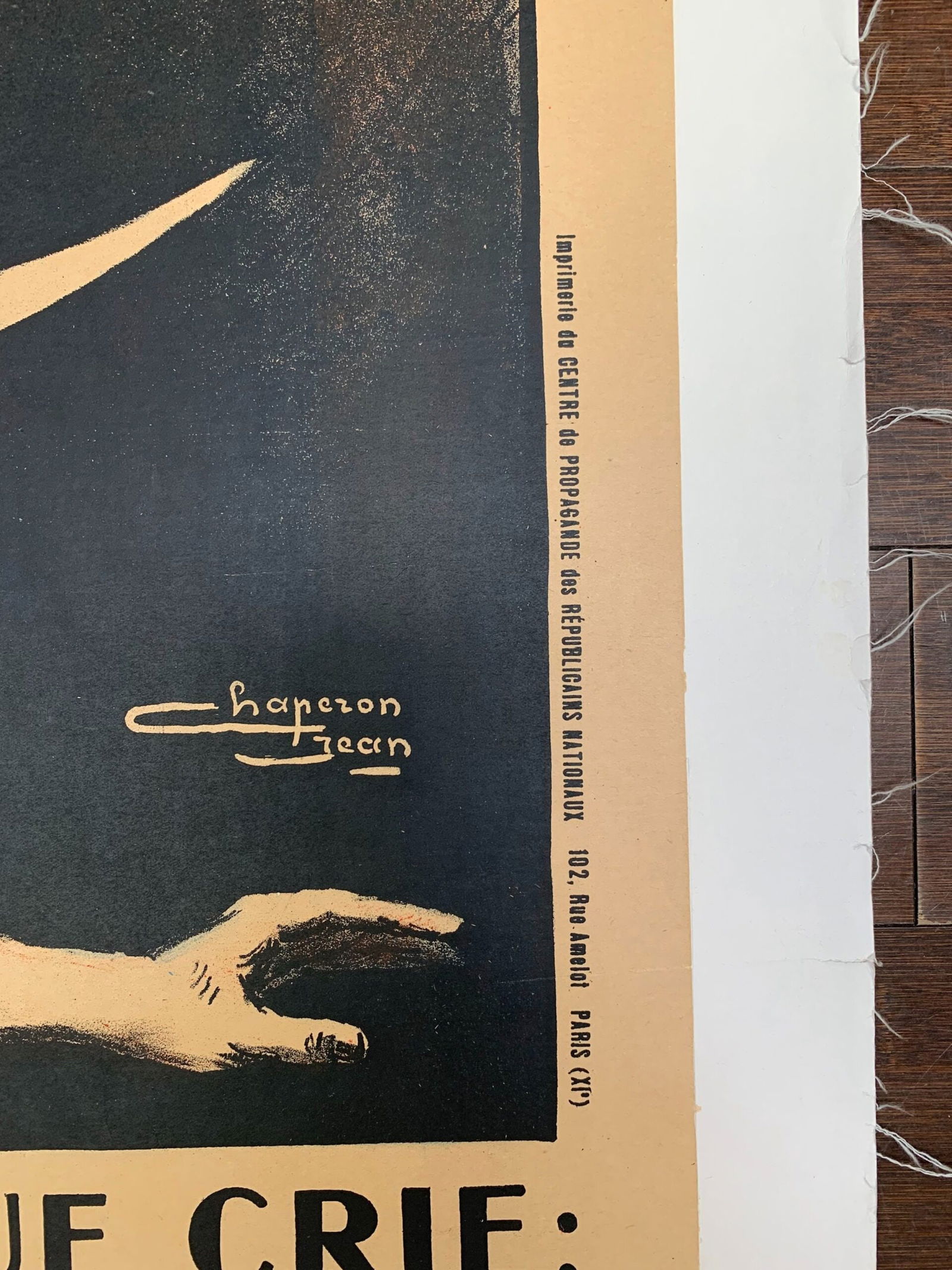 La République Crie À L'assassin - Art By Chaperon (1935) 23x31 French Anti-Communist - 3