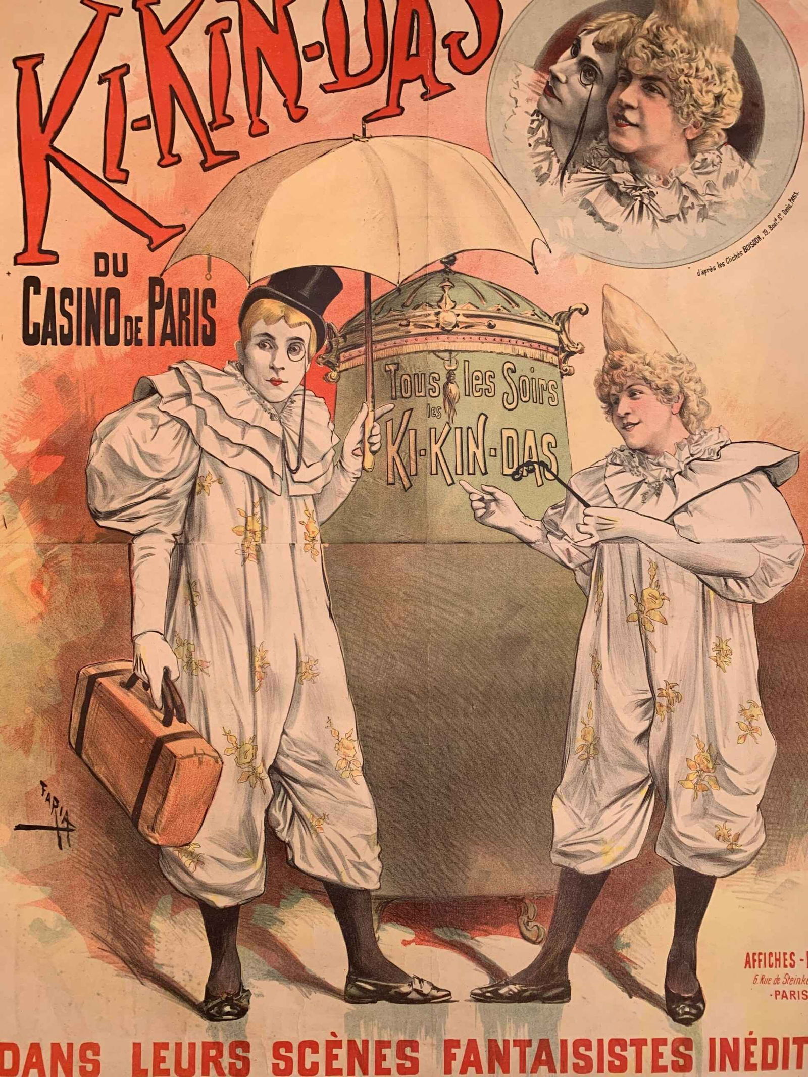 Les Ki-Kin-Das Casino du Paris - Art Candido (1895) 37.5 x 51 French Theater Poster LB - 6