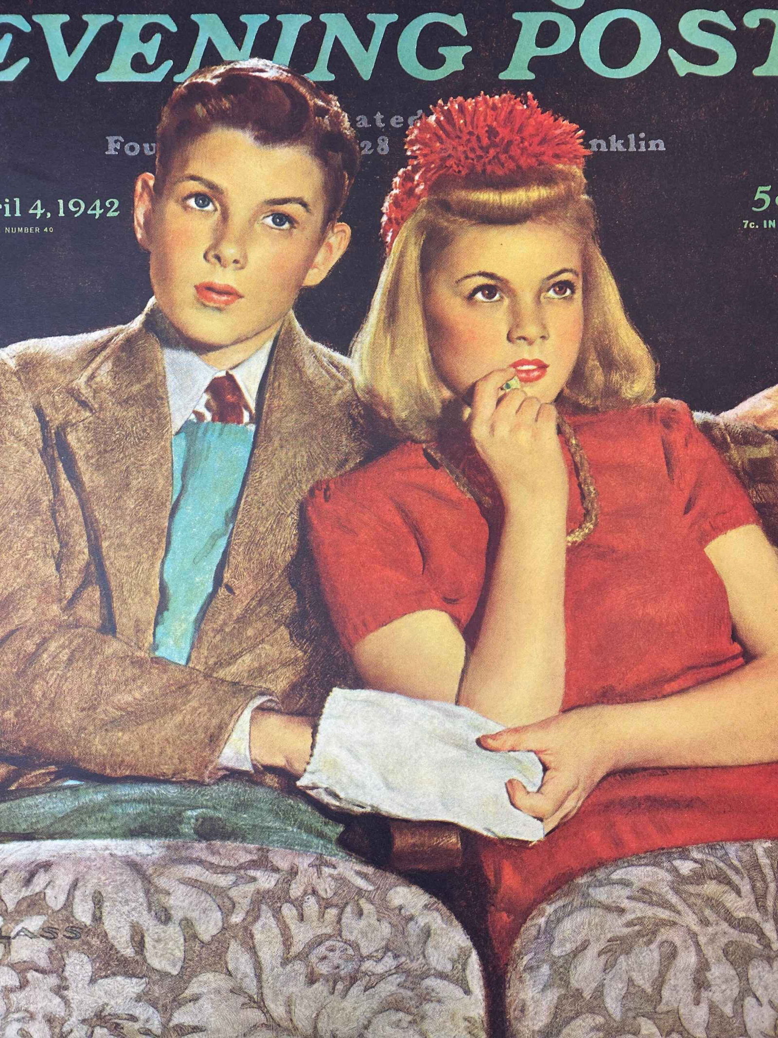 21x27 1942 Newstand Poster Saturday Evening Post - Art By Douglass Crockwell movie Date LB - 6