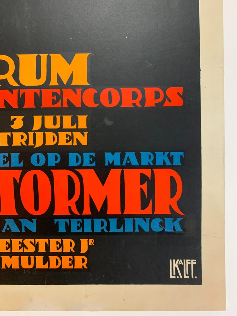 Lustrum Delftsch Studentencorpds - Art By Louis Kalff (1923) 25x40 Dutch Advertising Poster LB - 4