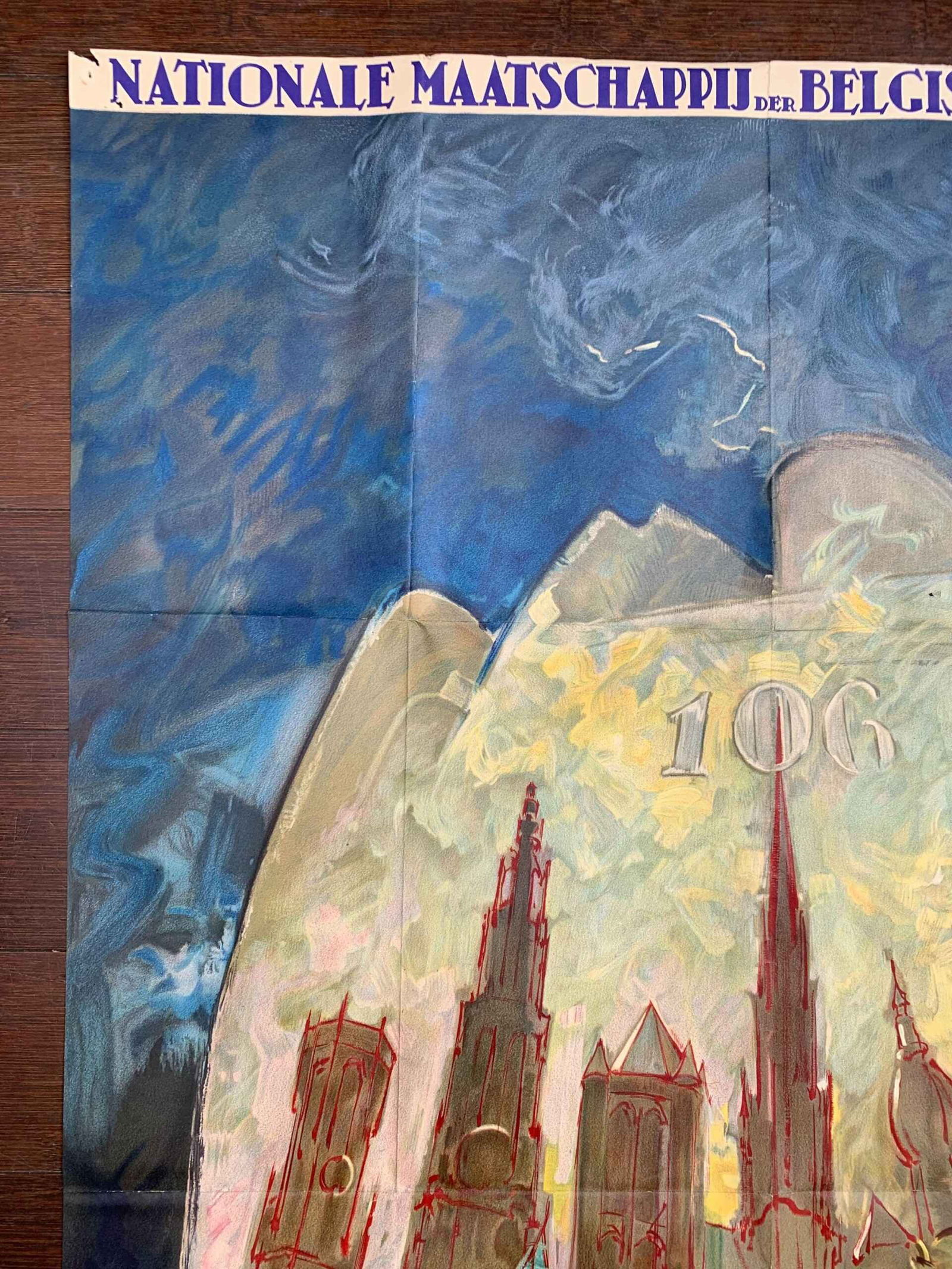 Belgian Railways - City in Train - Art Armand Massonet (1950) 24.4 x 39 Belgian Travel Poster - 3