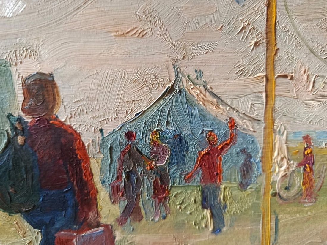 Oil painting We arrived at the summer camp Unknown artist - 2