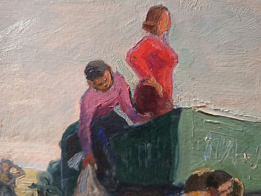 Oil painting We arrived at the summer camp Unknown artist - 5