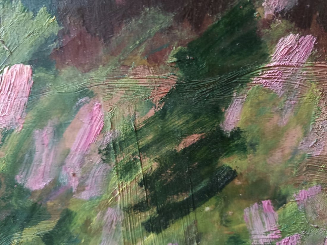 Oil painting The woman looks at the flowers Vasily Khomko - 3