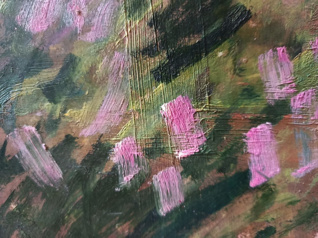 Oil painting The woman looks at the flowers Vasily Khomko - 4