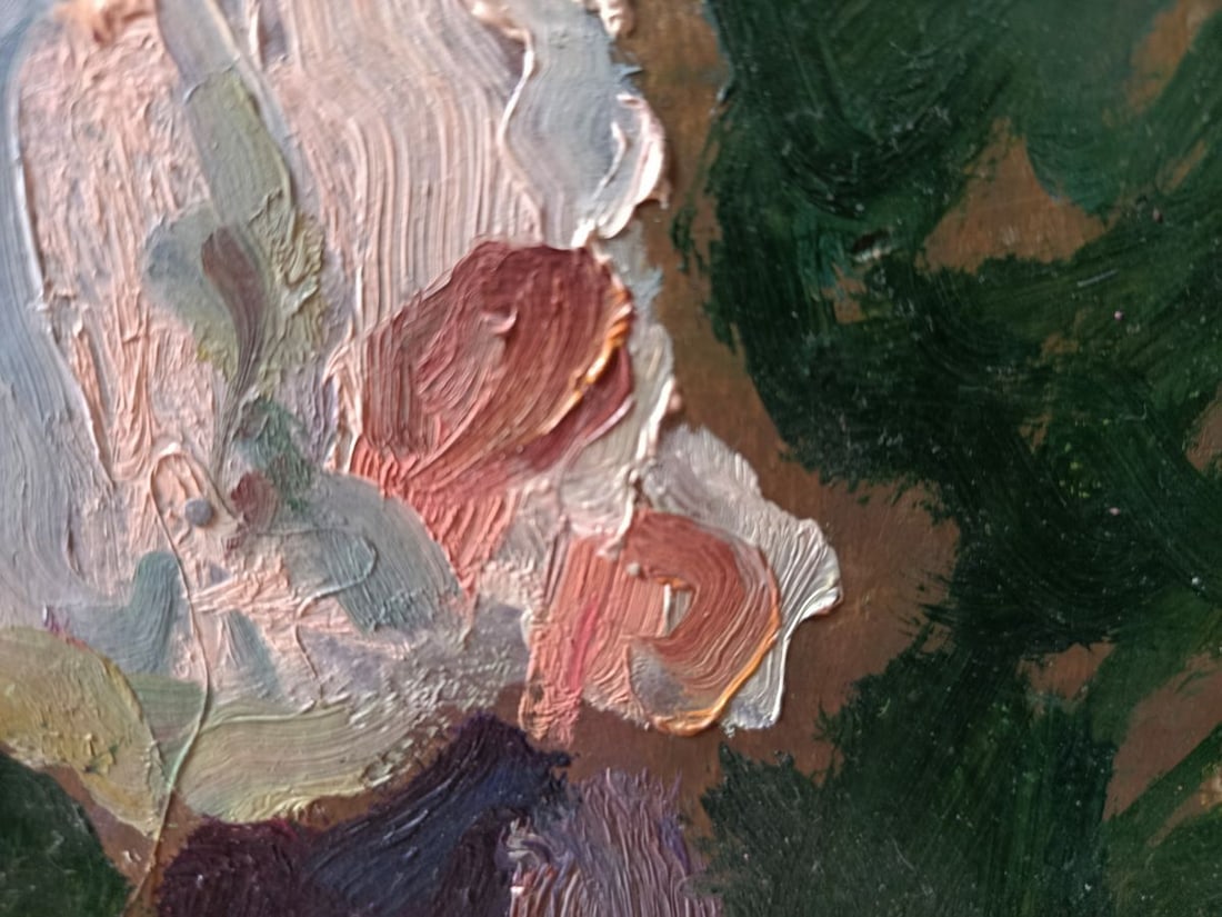 Oil painting The woman looks at the flowers Vasily Khomko - 8