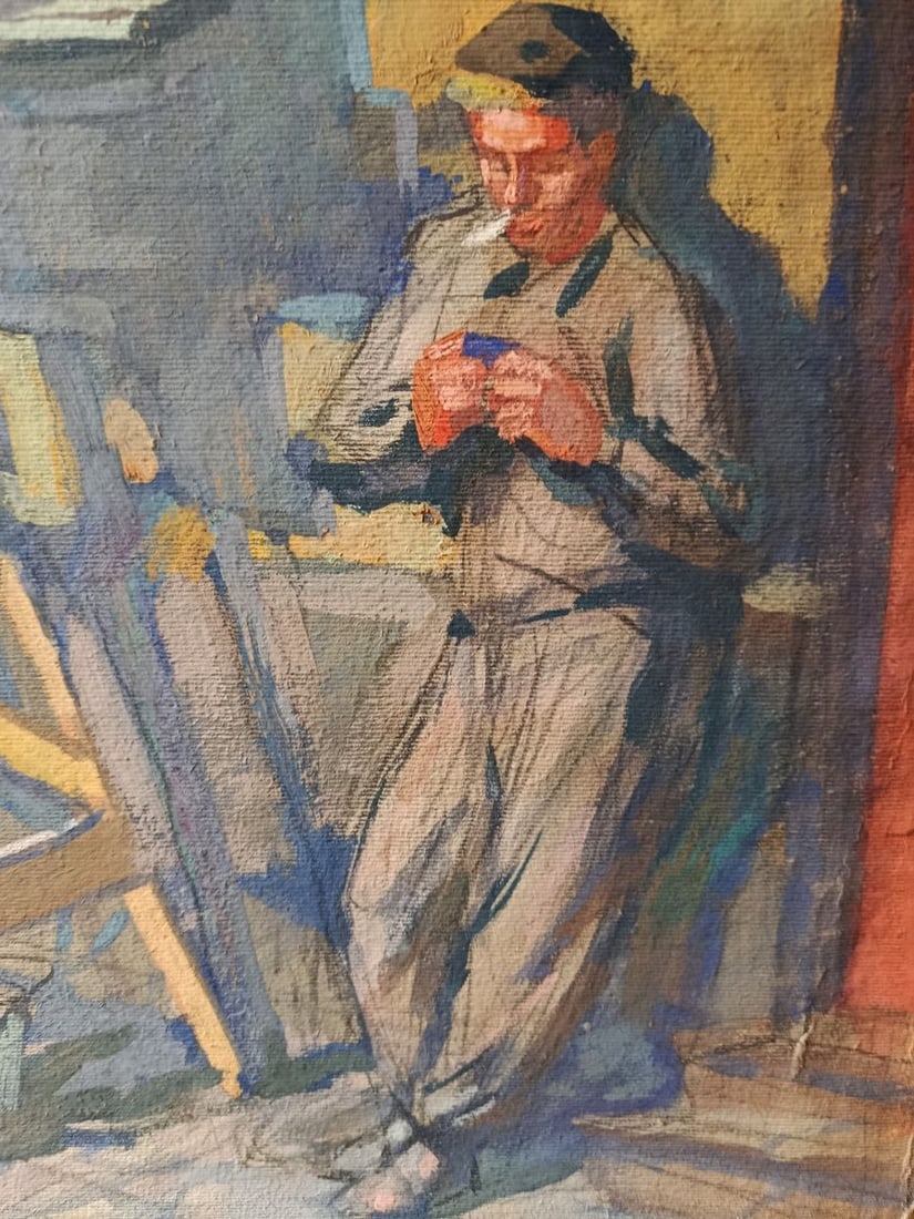 Oil painting Repair in the village Yuriy Gura - 2