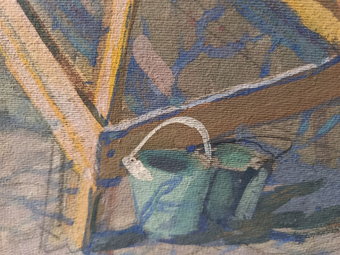 Oil painting Repair in the village Yuriy Gura - 3