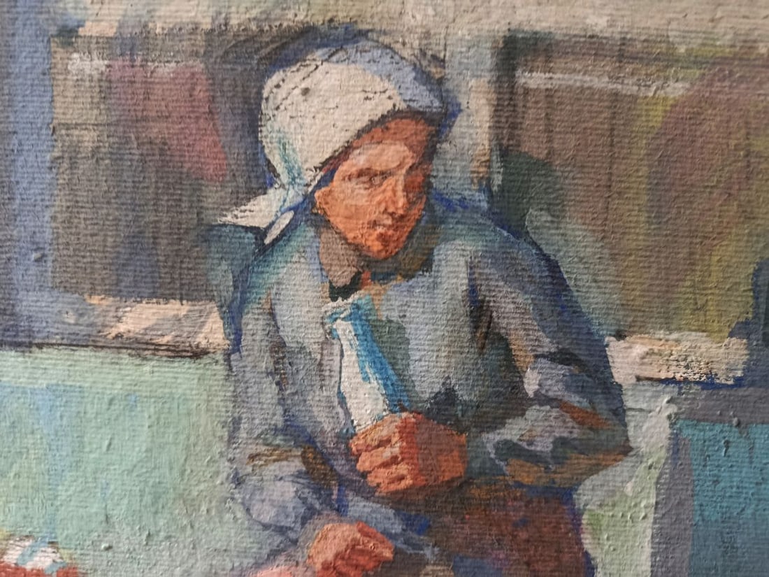 Oil painting Repair in the village Yuriy Gura - 4