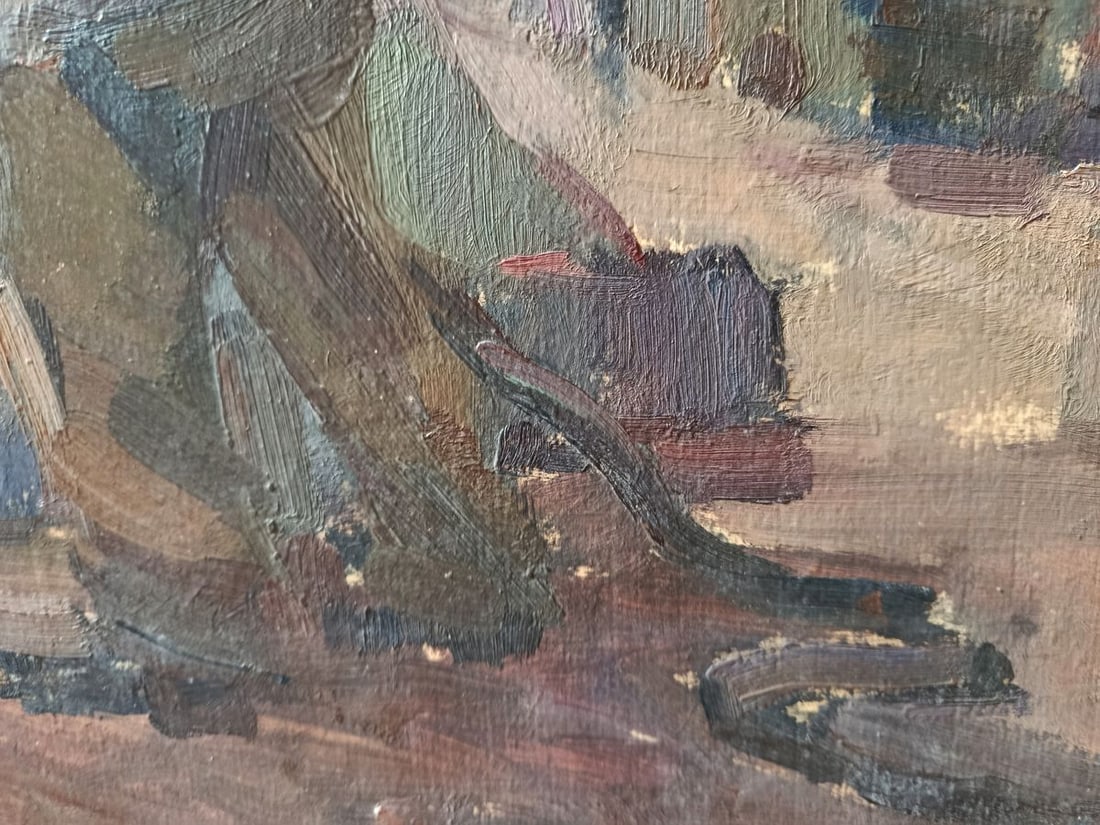 Oil painting Workers at the factory Unknown artist - 5