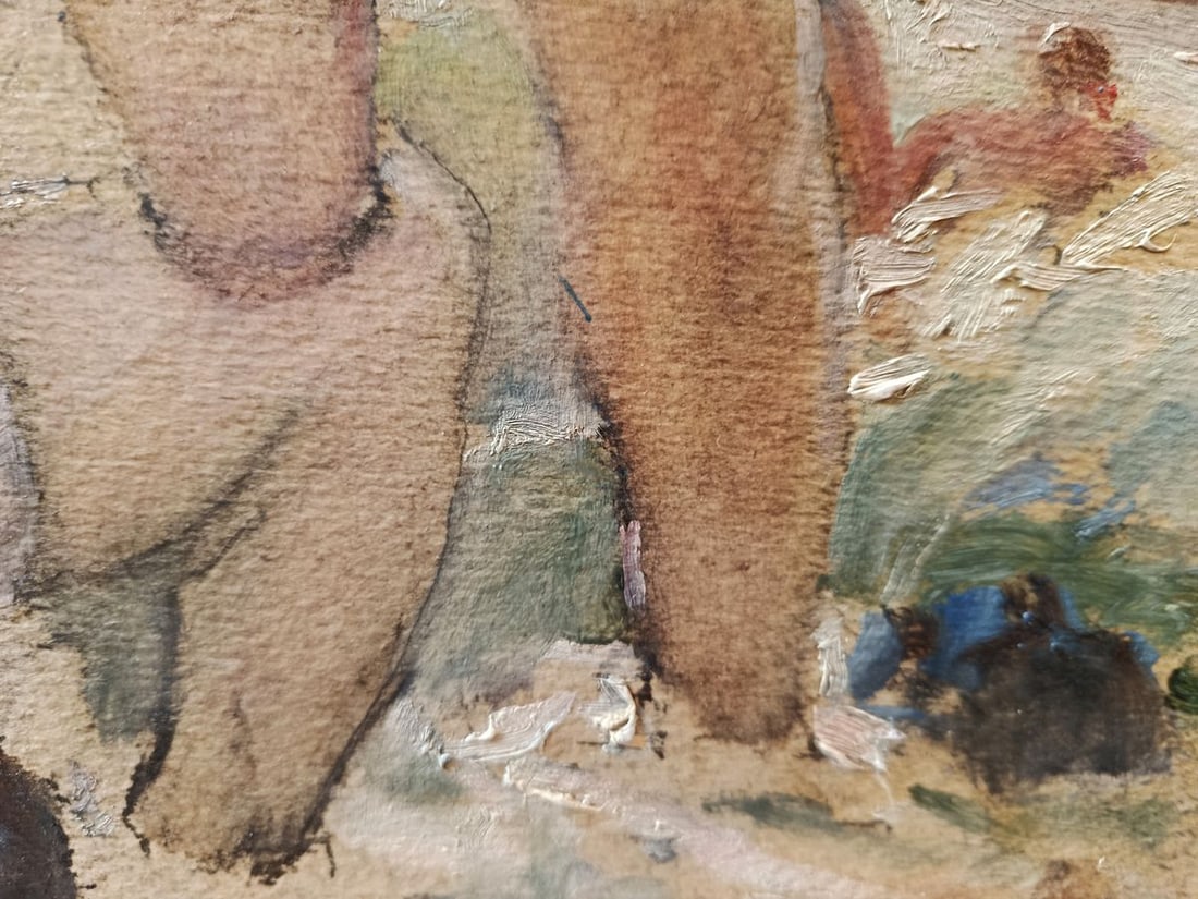 Oil painting Family on the beach Unknown artist - 6