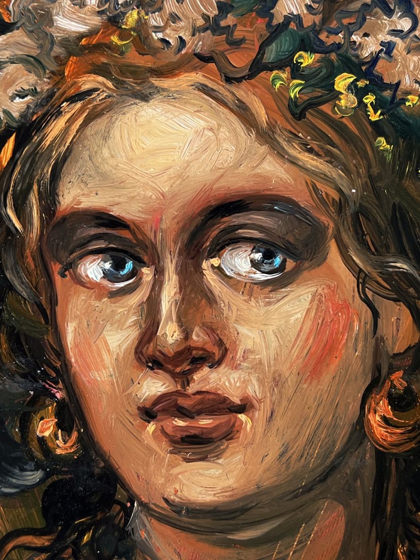 Oil painting Woman with flowers Alexander Litvinov - 2