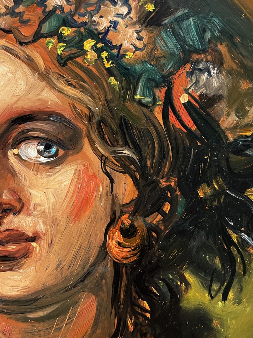 Oil painting Woman with flowers Alexander Litvinov - 3