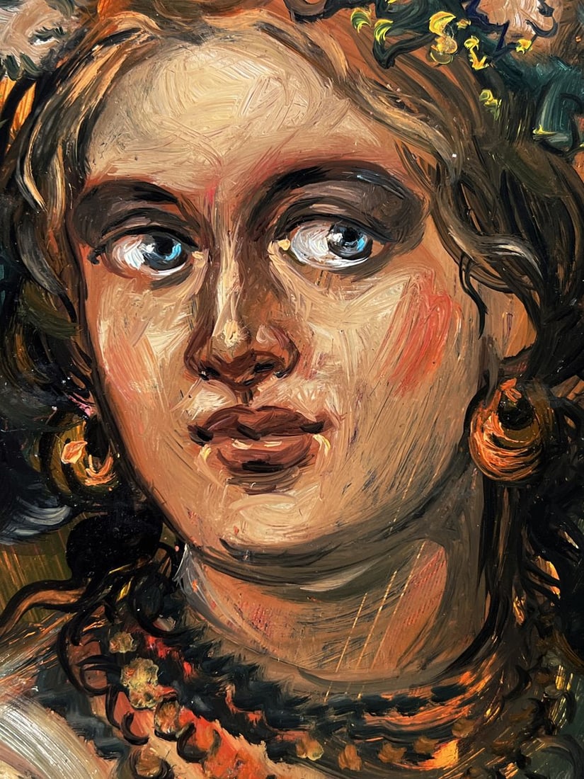 Oil painting Woman with flowers Alexander Litvinov - 4