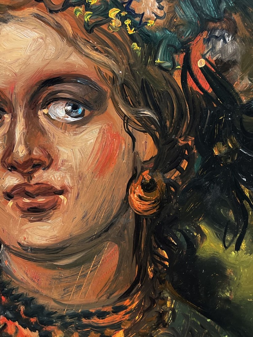 Oil painting Woman with flowers Alexander Litvinov - 5