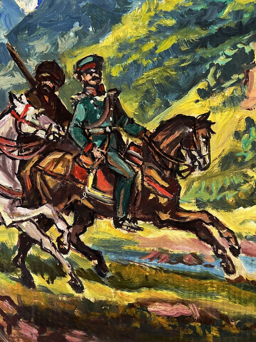 Oil painting Warriors by the river Alexander Litvinov - 2